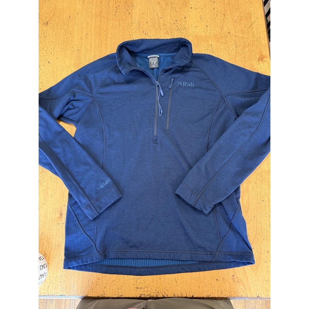 Rab Nucleus Pull On Mens Large Blue Fleece 1/2 Zip Thermic Hiking Midlayer